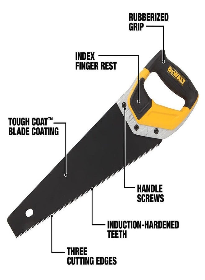 DeWalt DWHT20544L 15" ToughCoat Induction-Hardened Teeth Standard Panel Handsaw - Image 2
