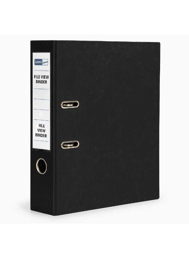 Leeno, File View Binder, A4 size, 3 inch, 2 ring, FC3, pressboard, black color, heavy duty, office, school, home, organizer, documents, ring binder, stationery - Image 1
