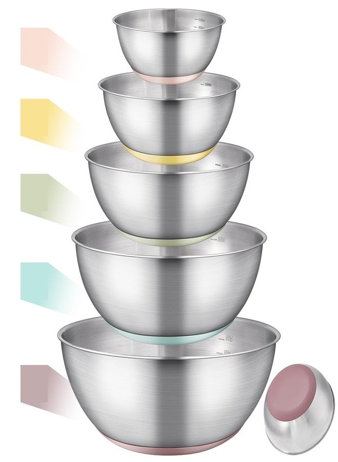 GIUOIDUO Stainless Steel Mixing Bowl Set - High - Quality, Durable and Rust - Resistant for Baking, Cooking, and Salad Making,Kitchen meal preparation,Great for Mixing & Serving,Anti slip silicone rubber base - Image 1