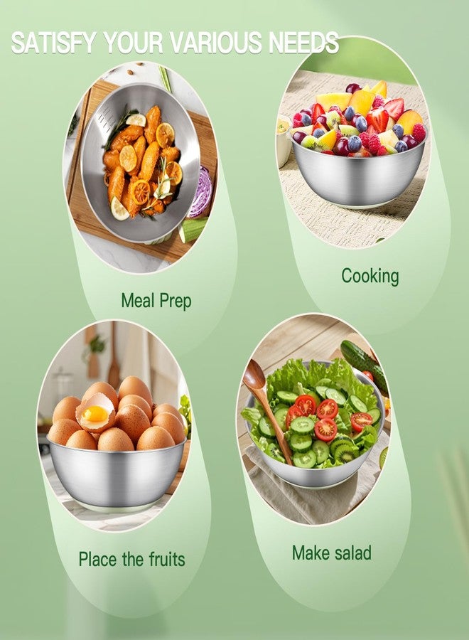 GIUOIDUO Stainless Steel Mixing Bowl Set - High - Quality, Durable and Rust - Resistant for Baking, Cooking, and Salad Making,Kitchen meal preparation,Great for Mixing & Serving,Anti slip silicone rubber base - Image 5
