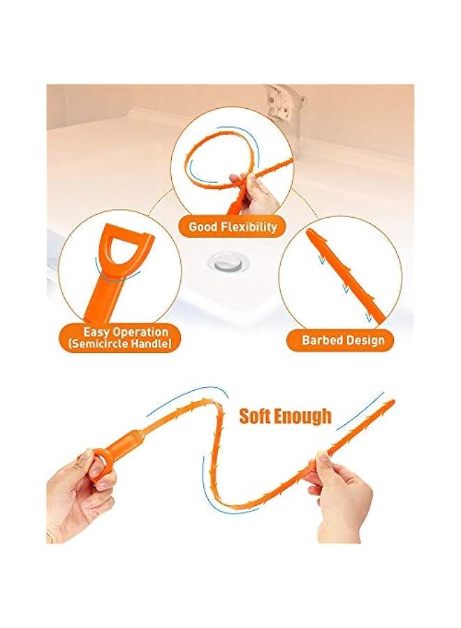 Drain Clog Remover Tool, Drain Hari Cleaner Tool, Hair Cather Shower Drain Tool, Drain Auger Hair Cleaning Tool for Shower Kitchen Sink Bath Tub Bathroom, Sink Snake Hair Remover (6) - Image 2