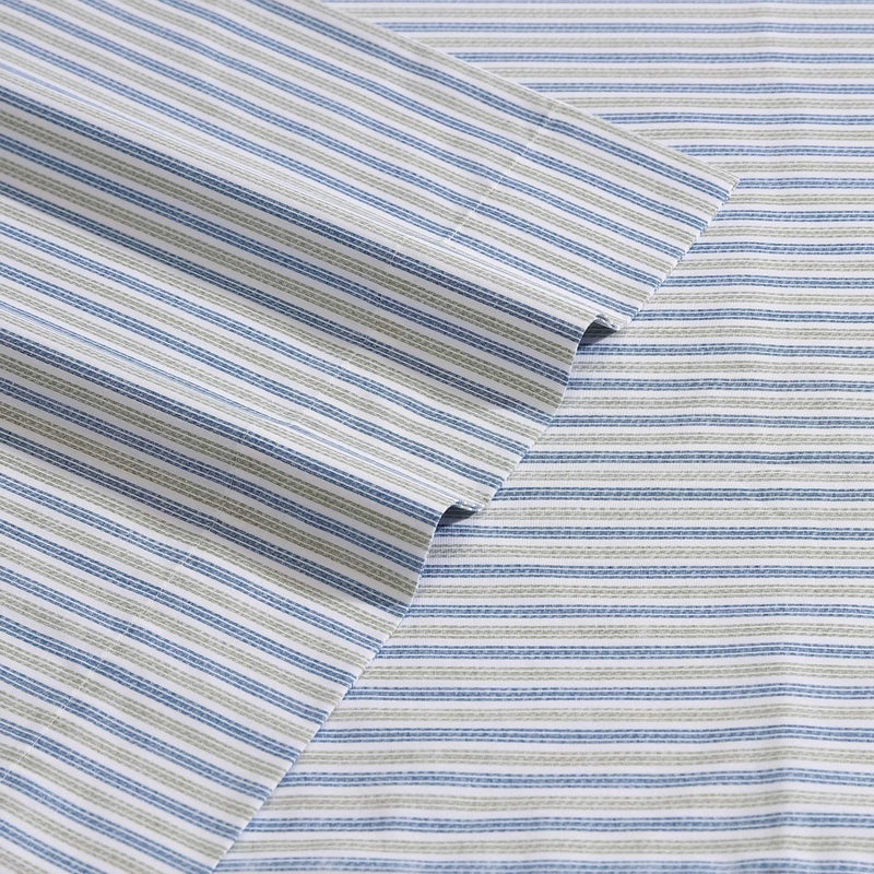 Eddie Bauer Eddie Bauer - Twin Sheets  Cotton Percale Bedding Set  Crisp & Cool Home Decor (Ticking Stripe Navy/Green  Twin)  - Image 3