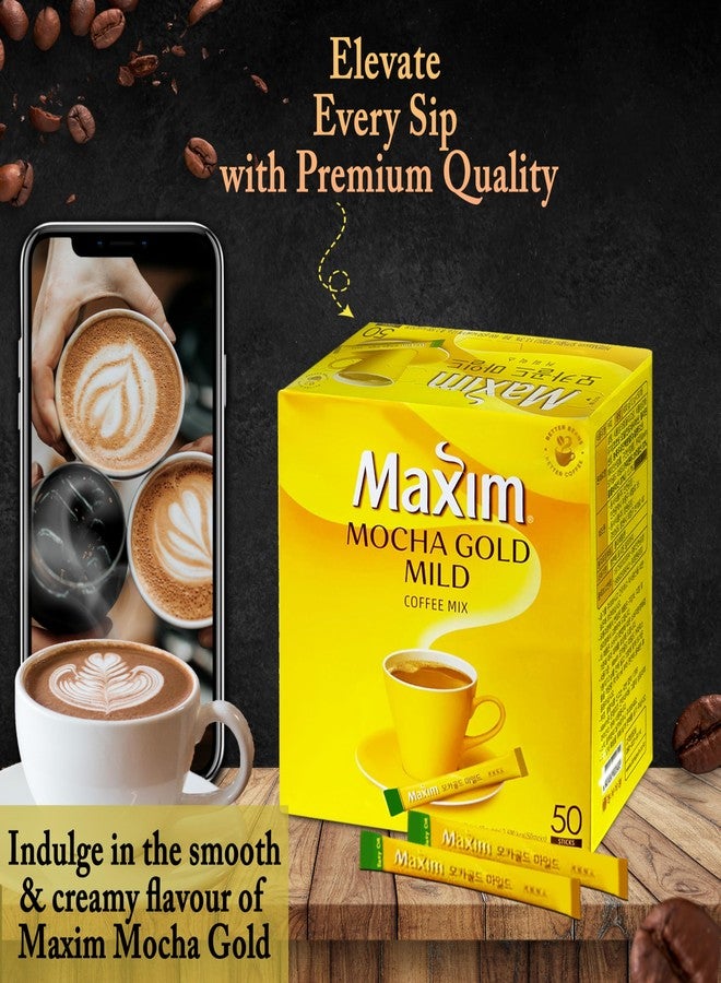 De Best Maxim Mocha Gold Mild Coffee Mix - Maxim Instant Coffee (50 Sticks) - Image 2