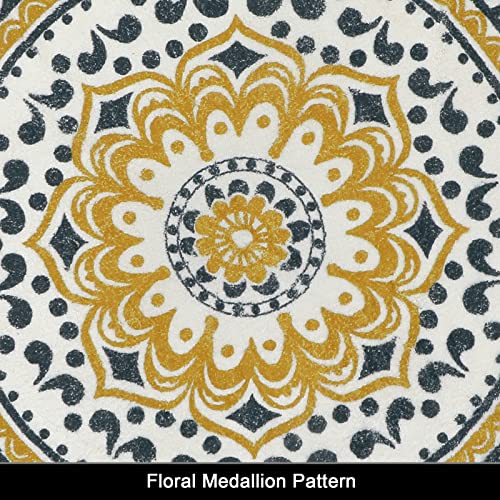 HEBE سجادة هابي القابلة للغسل على شكل دائري 4 قدم غير قابلة للانزلاق سجادات دائرية عتيقة لغرفة النوم سجادة جانبية ناعمة غير متساقطة لغرفة المعيشة غرفة الطعام الحمام سكن الجامعة - Image 5