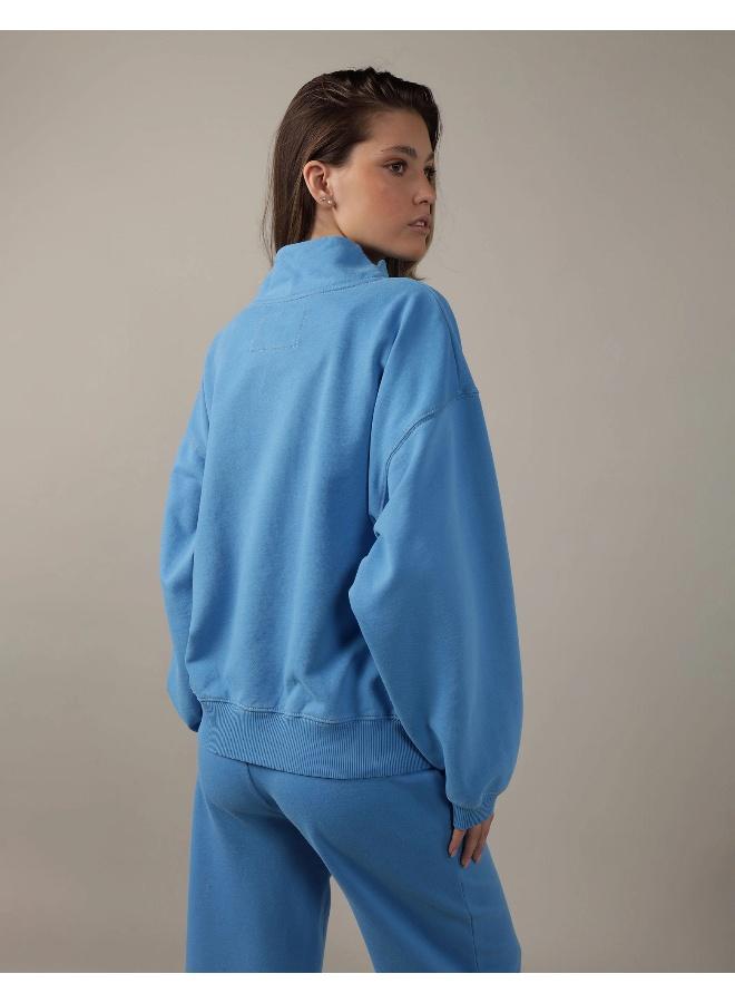 American Eagle AE Mock Neck Logo Sweatshirt - Image 4