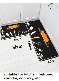 Kutis 2-Piece Water Absorbent Anti-Slip Floor Mat Polyester Multicolor 120 x 40 and 60 x 40 Centimeter  - Image 4