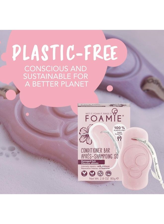 FOAMIE Natural Hair Conditioner Bar Soap-Free, Solid Conditioner for Dry & Damaged Hair, Repair Conditioner Hibiscus Plastic Free, Cruelty, Paraben and Sulfate Free - Image 2