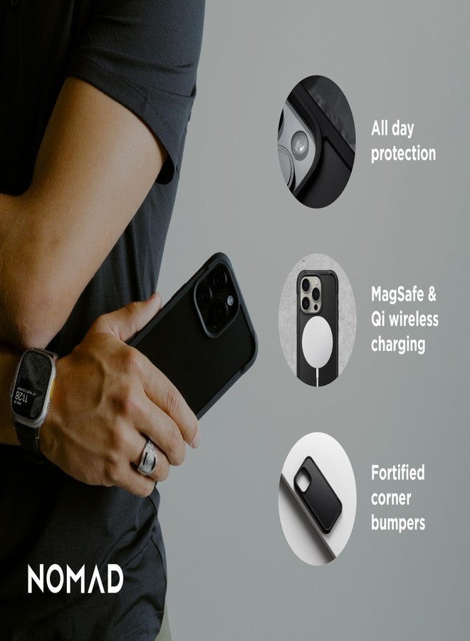 NOMAD Rugged Case | for iPhone 15 Pro | Polycarbonate Protective Case with TPU Bumper | Matte PET Back | MagSafe Compatible | Shadow - Image 2