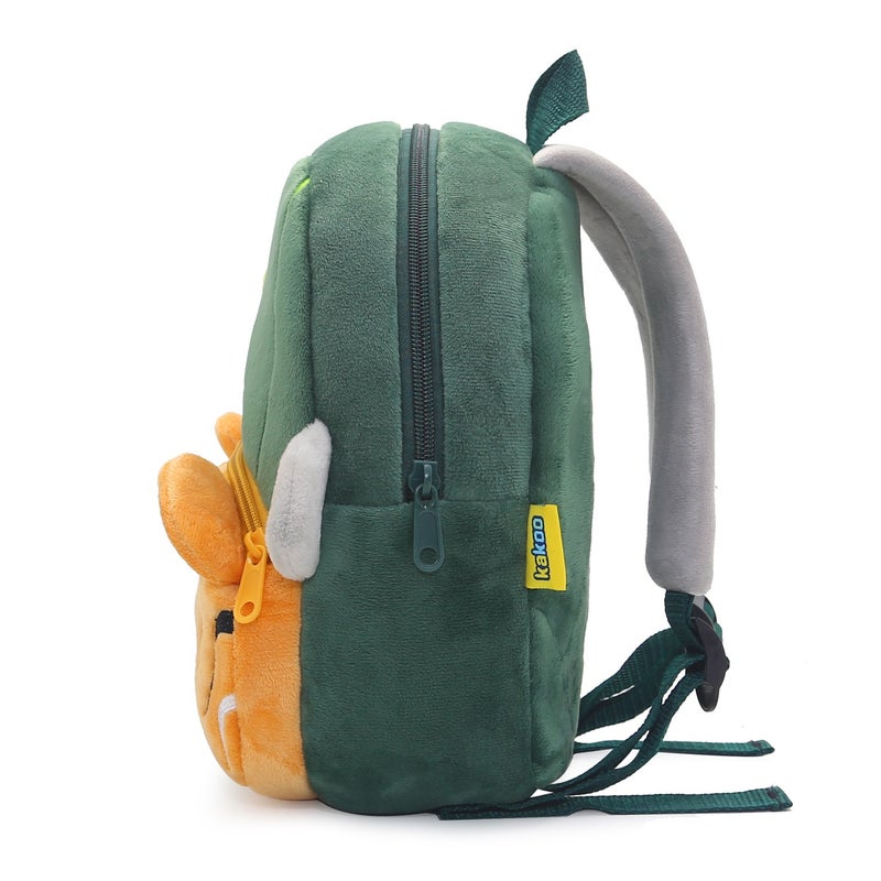 Plush Kids Backpack, Tennis Tiger Animal Design, Soft Lightweight School Bag for Toddlers and Preschool Kids - Image 3