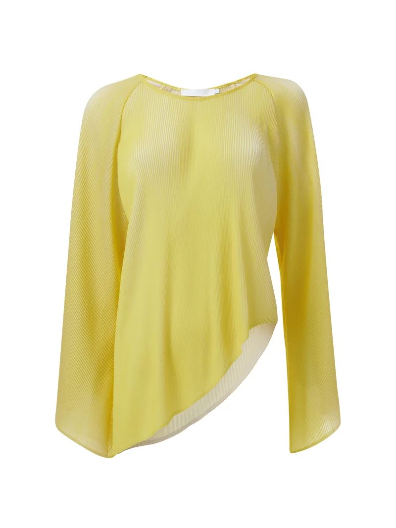 leem Dual Tone Plisse Top
