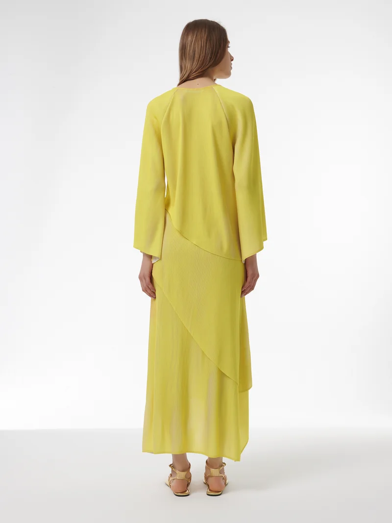 leem Dual Tone Plisse Top
