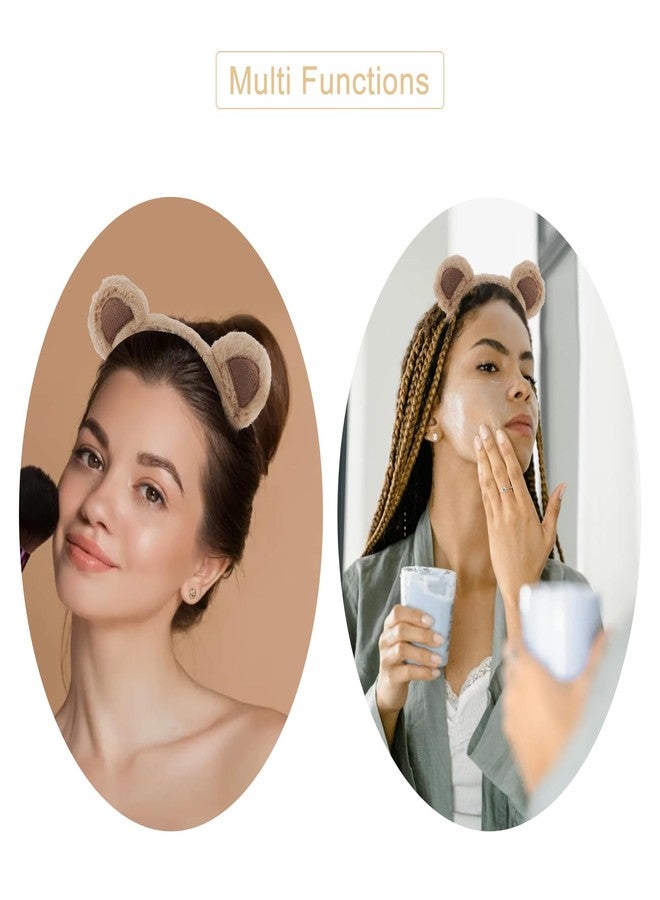 أبرنس طوق رأس بأذني دب، طوق رأس بأذني حيوان، طوق شعر ناعم ورقيق لغسل الوجه، طوق شعر لطيف للحفلات، زينة زي تنكري، إكسسوارات شعر للكبار - Image 5