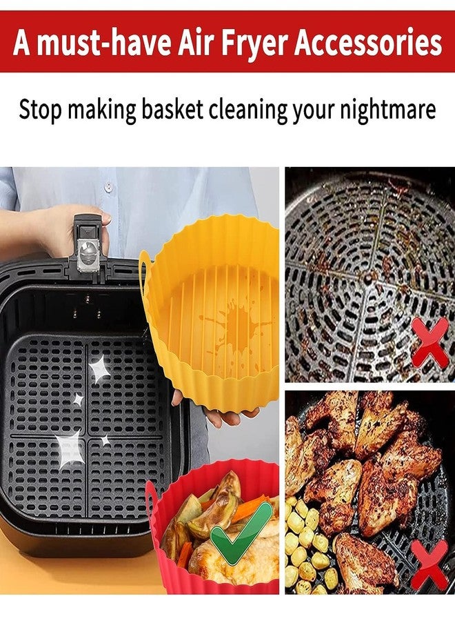 PATTAR 2Pcs Air Fryer Silicone Pot, Liners Round Food Safe Non Stick Air Fryer Basket Accessories, Reusable Replacement of Flammable Parchment Liner Paper Fits - Image 5