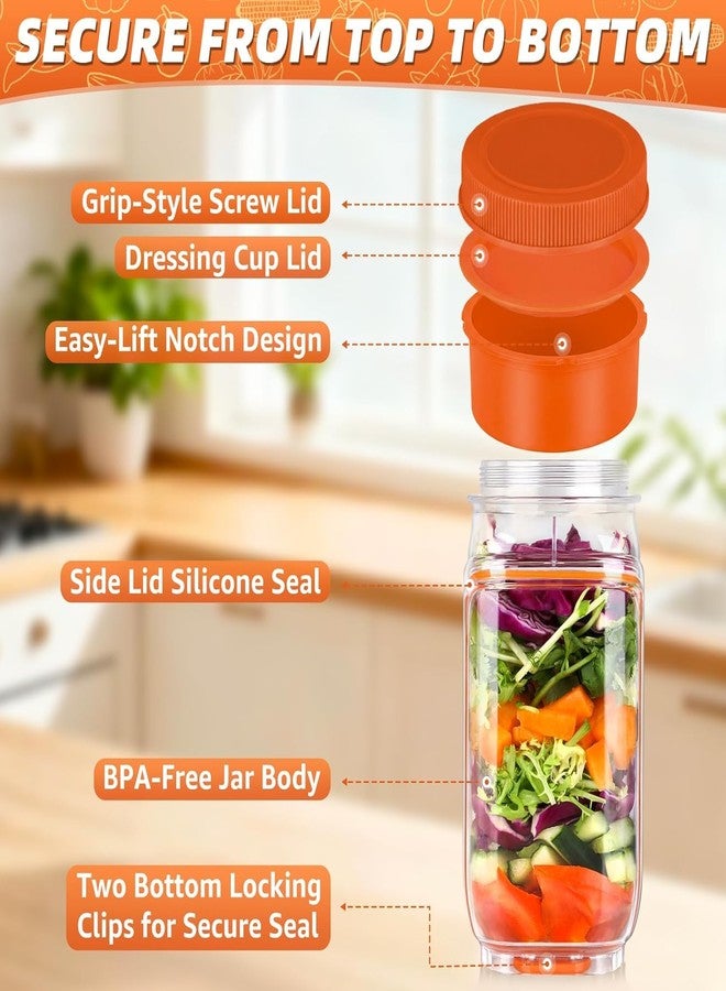 Wisik enterprise Salad Jar with Side Opening & Dressing Cup Locking Buckle, Secure Side Seal Salad Pod Mason Jar, Salad Container for Lunch and Meal Prep Jars for Travel, Home & Office (1) - Image 5