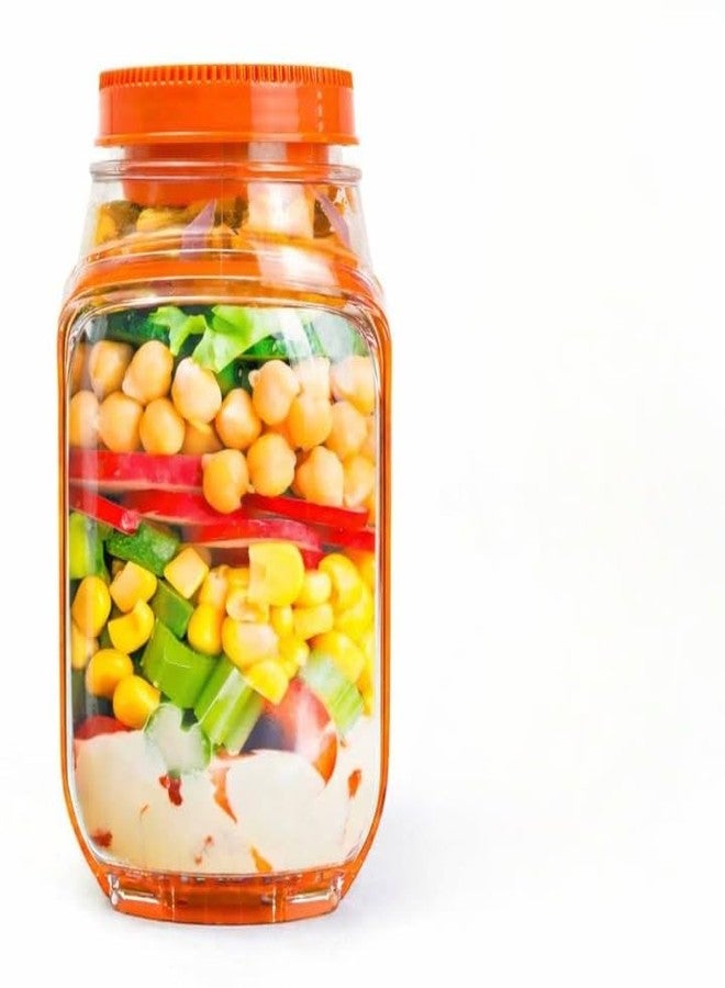 Wisik enterprise Salad Jar with Side Opening & Dressing Cup Locking Buckle, Secure Side Seal Salad Pod Mason Jar, Salad Container for Lunch and Meal Prep Jars for Travel, Home & Office (1) - Image 1