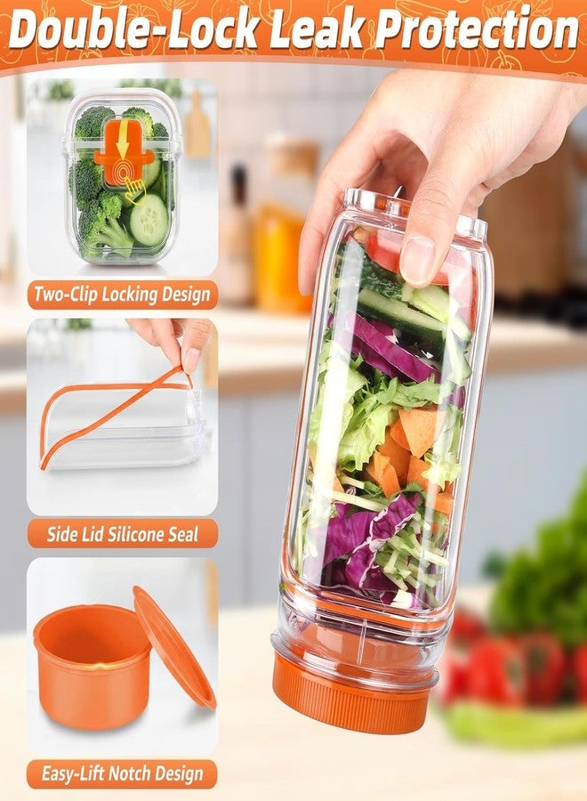 Wisik enterprise Salad Jar with Side Opening & Dressing Cup Locking Buckle, Secure Side Seal Salad Pod Mason Jar, Salad Container for Lunch and Meal Prep Jars for Travel, Home & Office (1) - Image 3