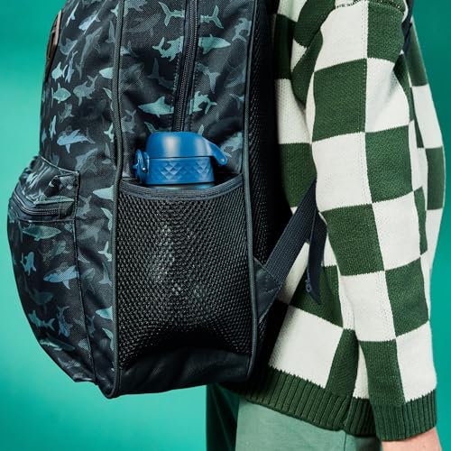 ION8 Small Water Bottle, 350 ml/12 oz, Leak Proof, Easy to Open, Secure Lock, Dishwasher Safe, BPA Free, Carry Handle, Flip Cover, Easy Clean, Odor Free, Carbon Neutral, Deep Teal, Space Travel Design - Image 5