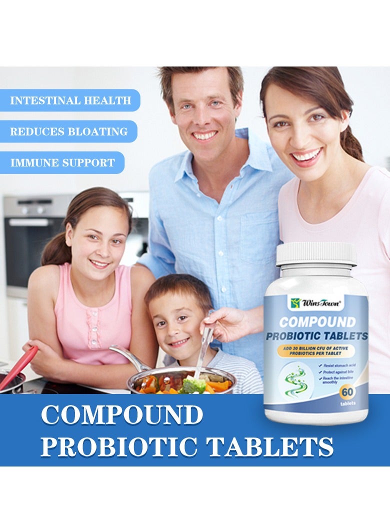 Wins Town Compound Probiotic Tablets Add 30 Billion, 60 Tablets (1 Bottle)  - Image 2