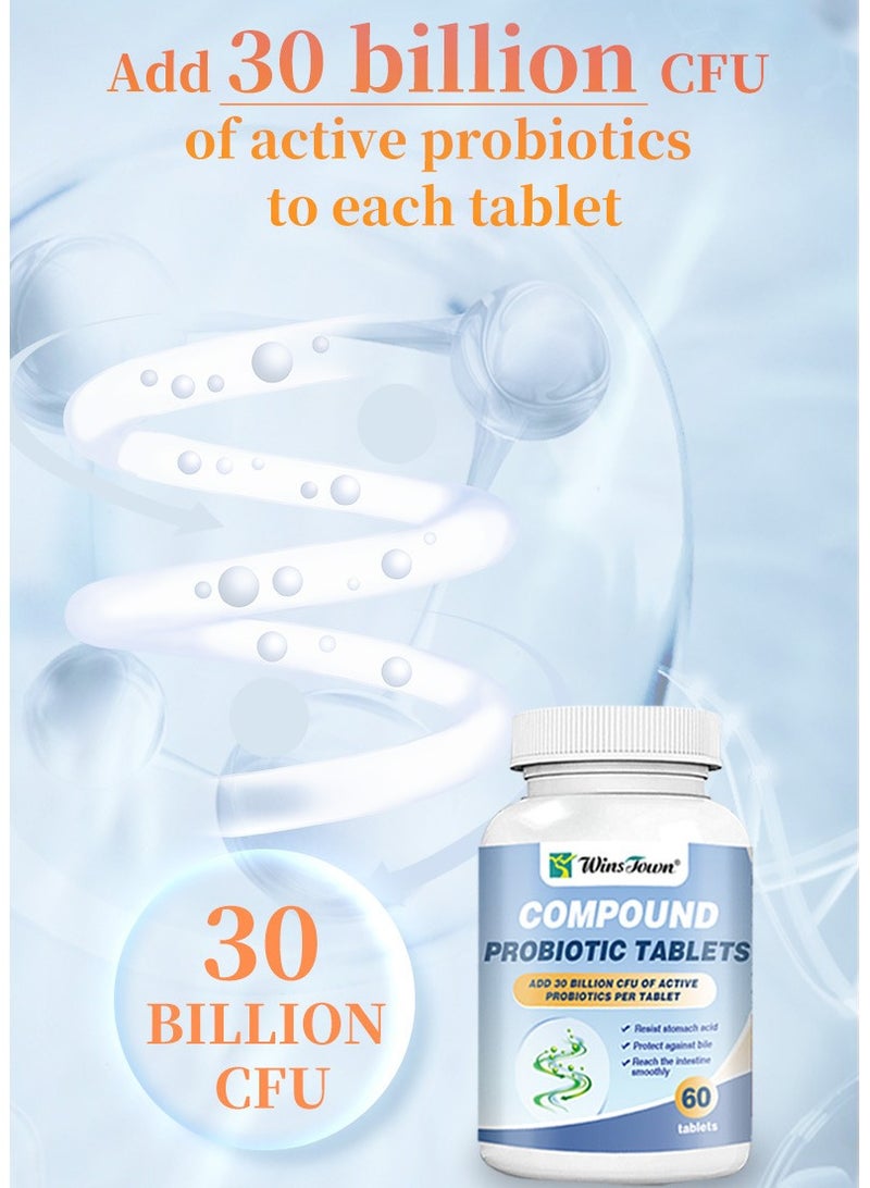 Wins Town Compound Probiotic Tablets Add 30 Billion, 60 Tablets (1 Bottle)  - Image 5