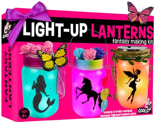 WOOODLIFY Light-up Unicorn Fairy & Mermaid Lanterns Craft Kit – Christmas Gifts for 8 9 10 11 12 Year Old Girls - Creative Art Girl Toys 8-10 Years Old and Up - Craft Kits for Girls Ages 8-12 - Tween Gift Ideas - Image 1