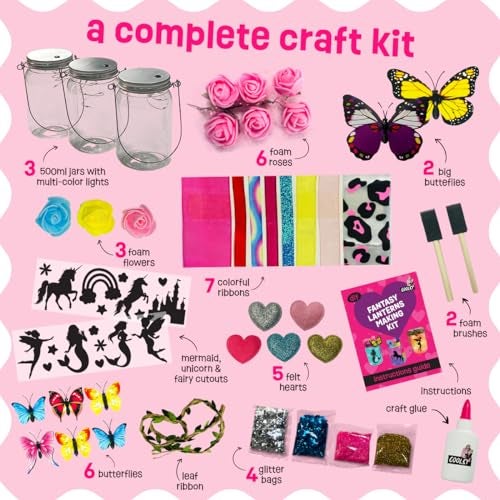 WOOODLIFY Light-up Unicorn Fairy & Mermaid Lanterns Craft Kit – Christmas Gifts for 8 9 10 11 12 Year Old Girls - Creative Art Girl Toys 8-10 Years Old and Up - Craft Kits for Girls Ages 8-12 - Tween Gift Ideas - Image 4