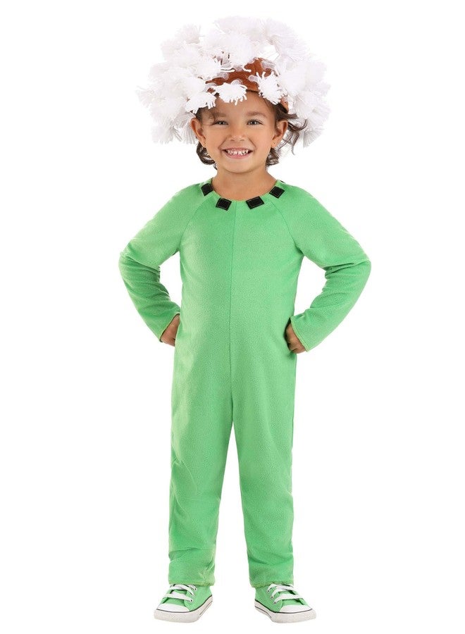 Fun Costumes Toddler's Puffball Dandelion Halloween Costume, Cute Green Flower Plant Jumpsuit with Headpiece, 4T - Image 3