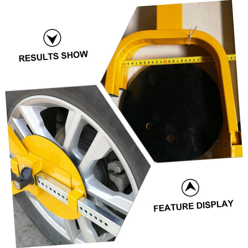 Tri Fork Parking Wheel Lock Anti Theft Tire Chock Heavy Duty For Cars SUVs Trucks Yellow - Image 3