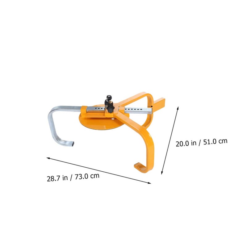 Tri Fork Parking Wheel Lock Anti Theft Tire Chock Heavy Duty For Cars SUVs Trucks Yellow - Image 4