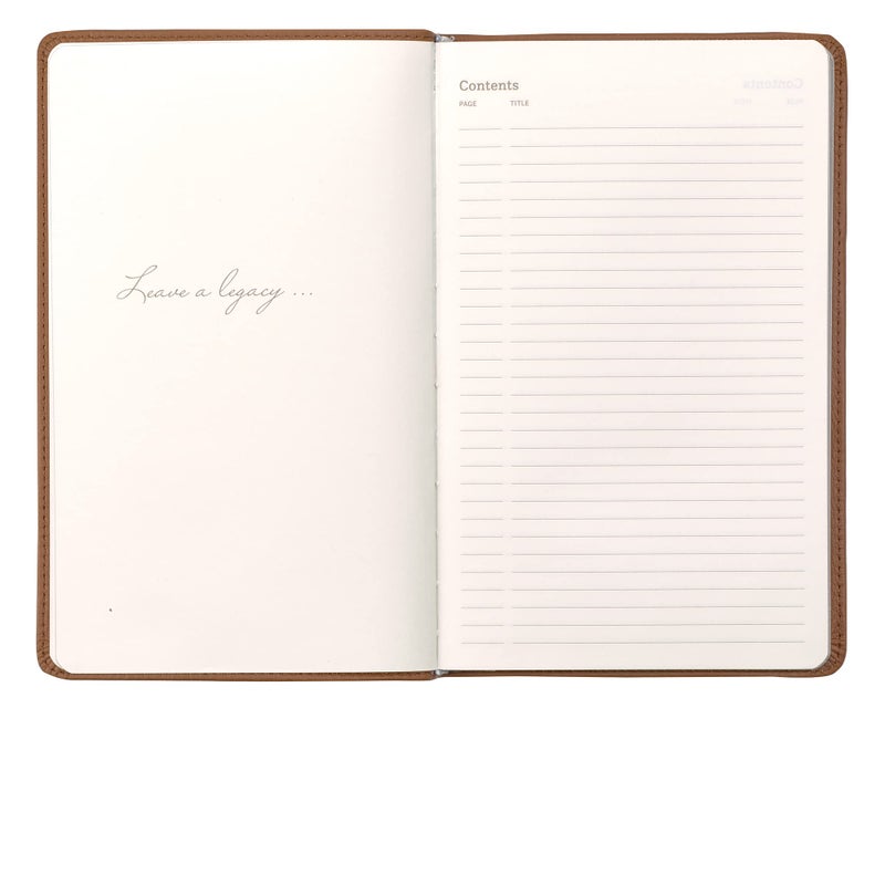 Leatherpress Classic Leather Notebook Writing Journal, Softcover, Narrow Ruled, Table of Contents and Numbered Pages - Image 3