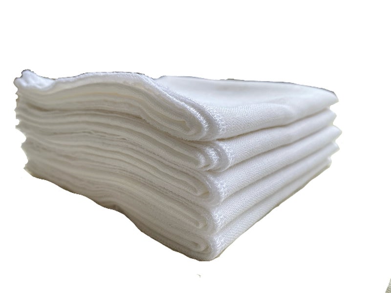 Little Sudhams Double Muslin Baby Square Cloth Nappy 60cmx60cm 5 Pieces (White, 6-9 Months) - Image 1