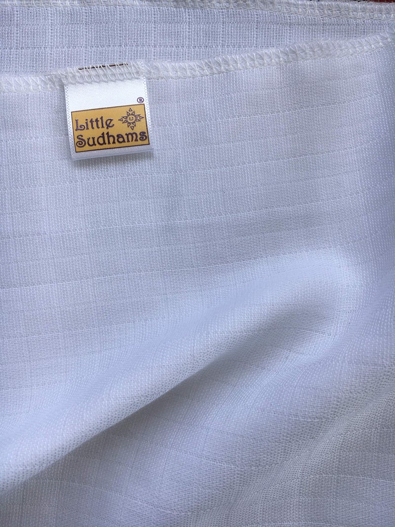 Little Sudhams Double Muslin Baby Square Cloth Nappy 60cmx60cm 5 Pieces (White, 6-9 Months) - Image 2