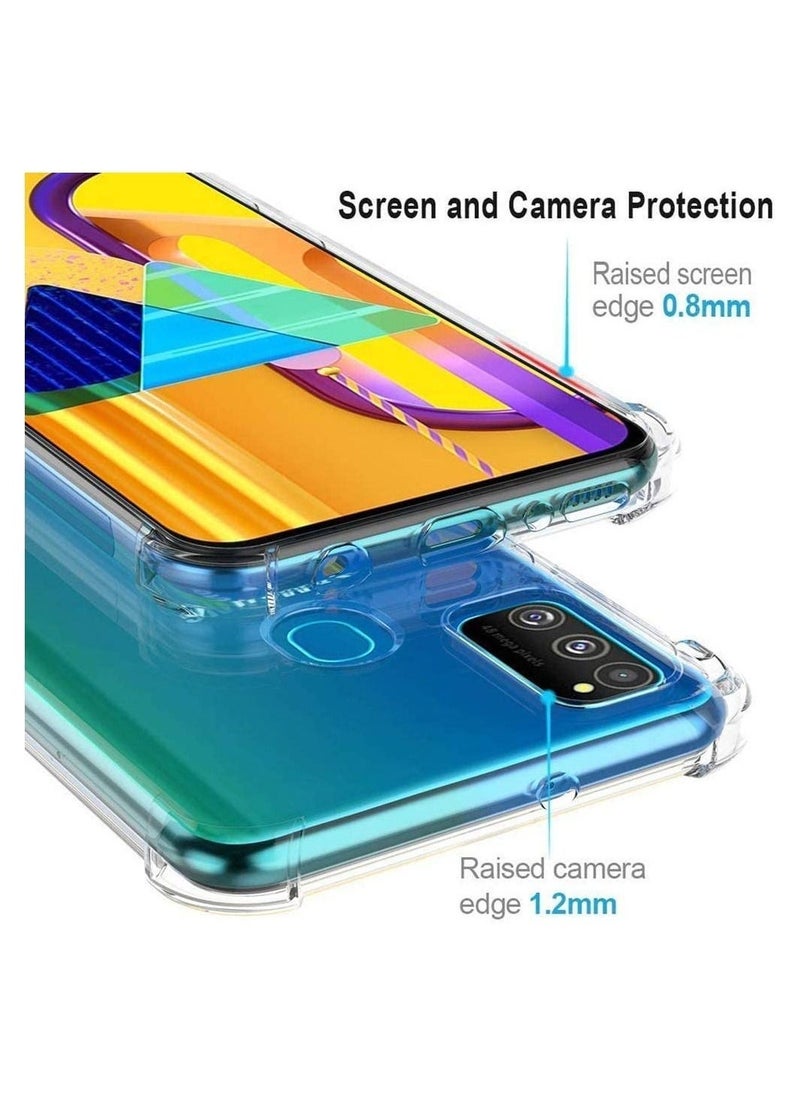 غطاء حماية لجهاز سامسونج جالاكسي M30S مع امتصاص للصدمات وحواف ناعمة شفاف (شفاف) - Image 2