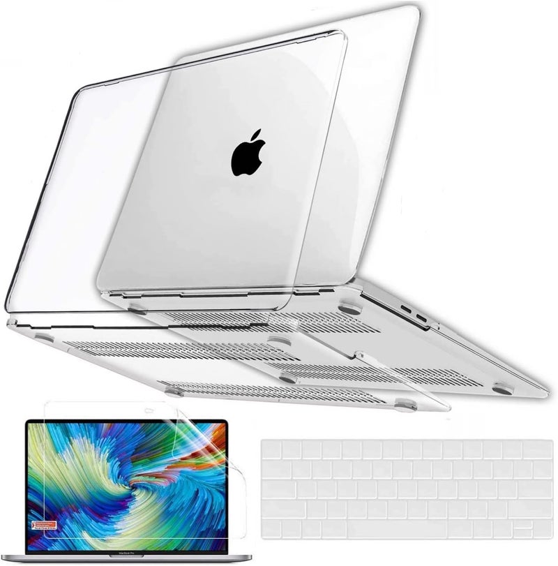 GVTECH For MacBook Pro 13 inch Crystal Clear Case 2024 2023-2016 M1 M2 A2338 A2289 A2251 A2159 A1706 A1989, Plastic Protective Hard Shell Cover, Keyboard Cover, Keyboard Skin for MacBook Pro 13 - Image 1