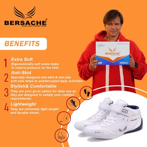 BERSACHE Premium Sports,Gym, Trending, Stylish Running Shoes For Men (White),9 UK - Image 2