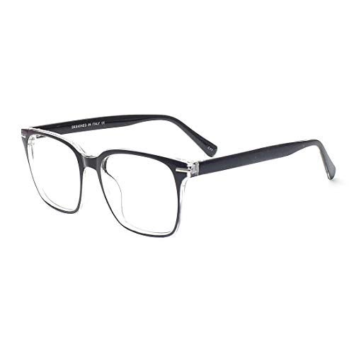 Peter Jones Square Blue Light Blocking Reading Glasses for Men and Women, Computer Readers UV Protection lenses (AG138, SIZE MEDIUM) - Image 1