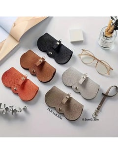 Generic Soft Leather Glasses Bag Portable Eyeglasses and Sunglasses Case Glasses Clips with Strap  (Grey)  - Image 3