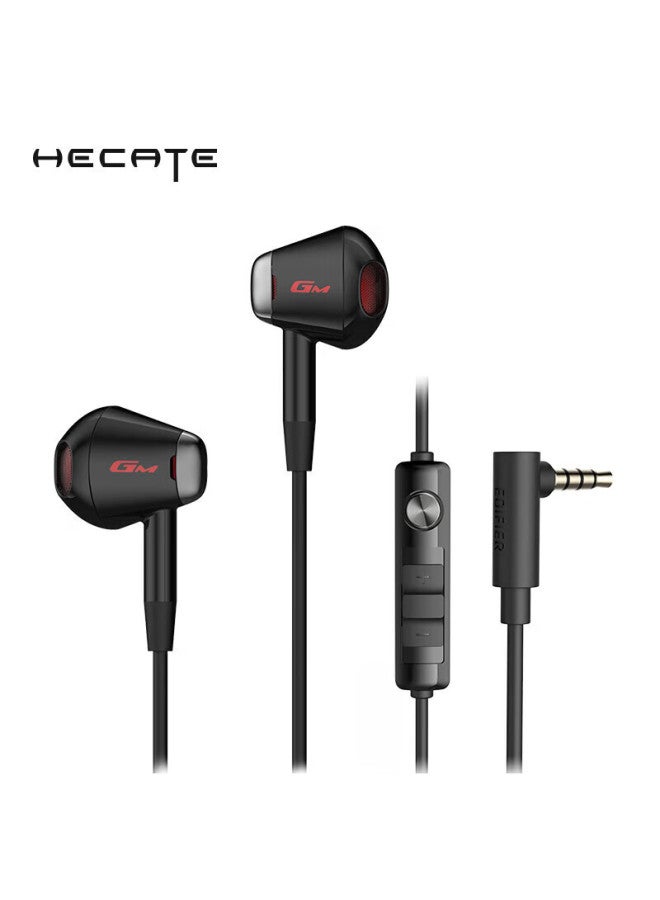 EDIFIER سماعات أذن ستيريو Edifier Hecate Gm180 ذات الرأس المسطح للهواتف المحمولة والموسيقى والألعاب مع ميكروفون وتحكم مدمج، سلكية 3.5 مم، سوداء - Image 1