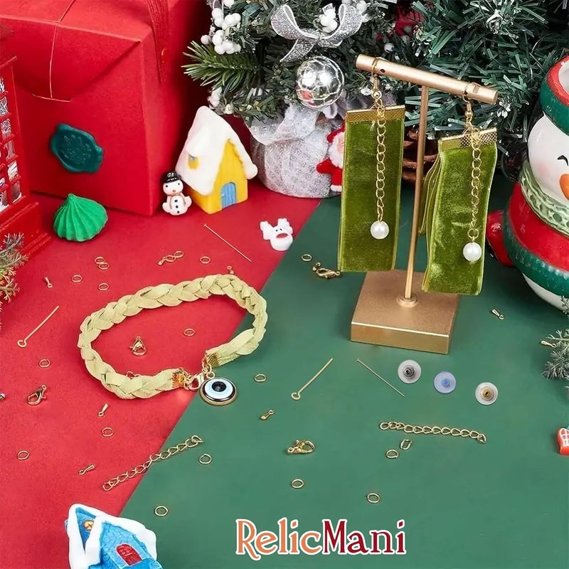RelicMani Jewelry Making Kit | Gold & Silver Metal Findings for DIY Crafts | Beading Supplies for Necklaces, Bracelets & Earrings | Includes Storage Box (Findings + Tools) - Image 4