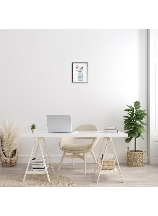 Stupell Industries Handmade Soap Jar Cotton Flower Bathroom Word, Design by Artist Lettered and Lined Wall Art, 11 x 14, Black Framed - Image 2