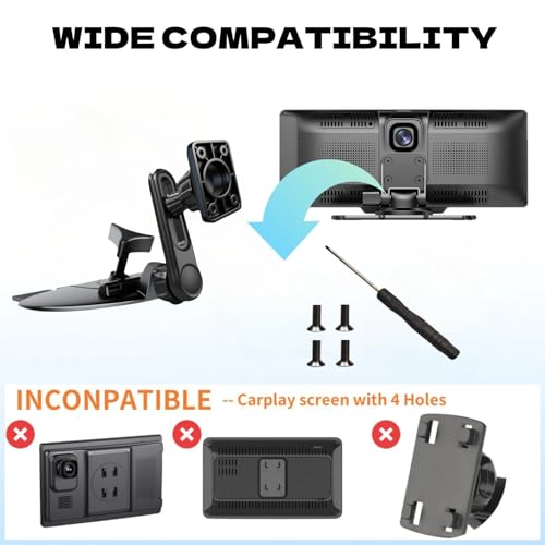 Epronic Extended CD Slot Mount for CarPlay Screen with Screws Adjustable Arm and 360° Rotating Universal Head 17mm Compatible with in-Car Monitors CD Slot CarPlay Mount - Image 2