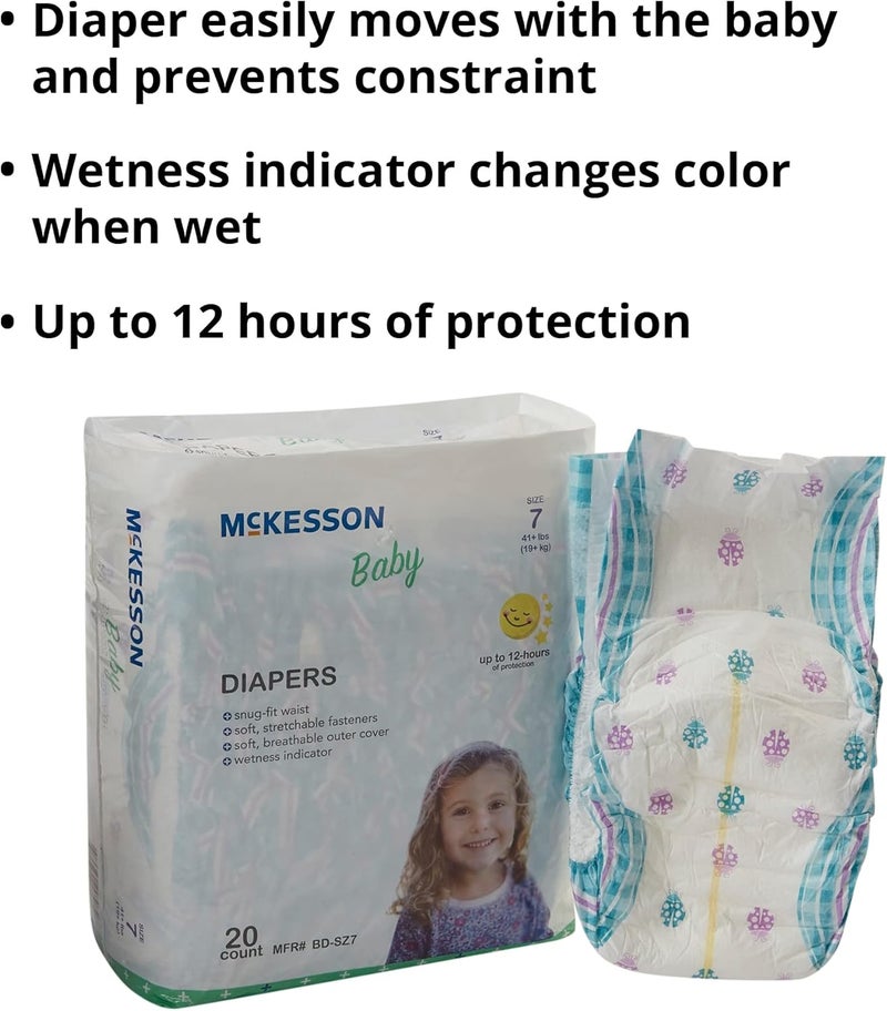 McKesson Baby Diapers Size 7 Over 35 lbs 20 Count 4 Packs 80 Total - Image 4