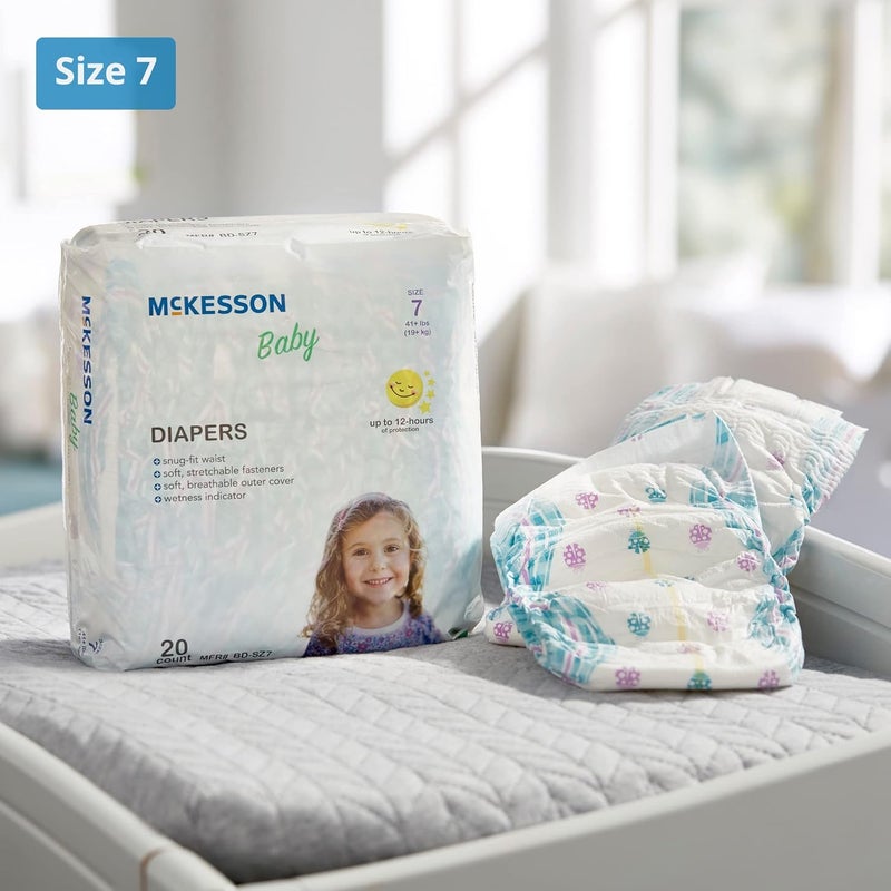 McKesson Baby Diapers Size 7 Over 35 lbs 20 Count 4 Packs 80 Total - Image 2