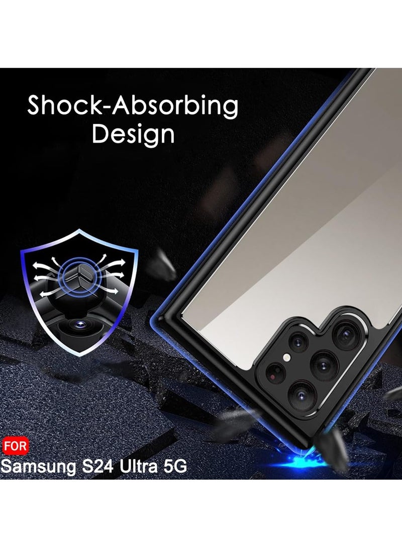 Bumper Protective Case for Samsung Galaxy S24 Ultra Silicone TPU Bumper Ultra Durable Ultra-Safe Camera Optimum Solution Black  - Image 4