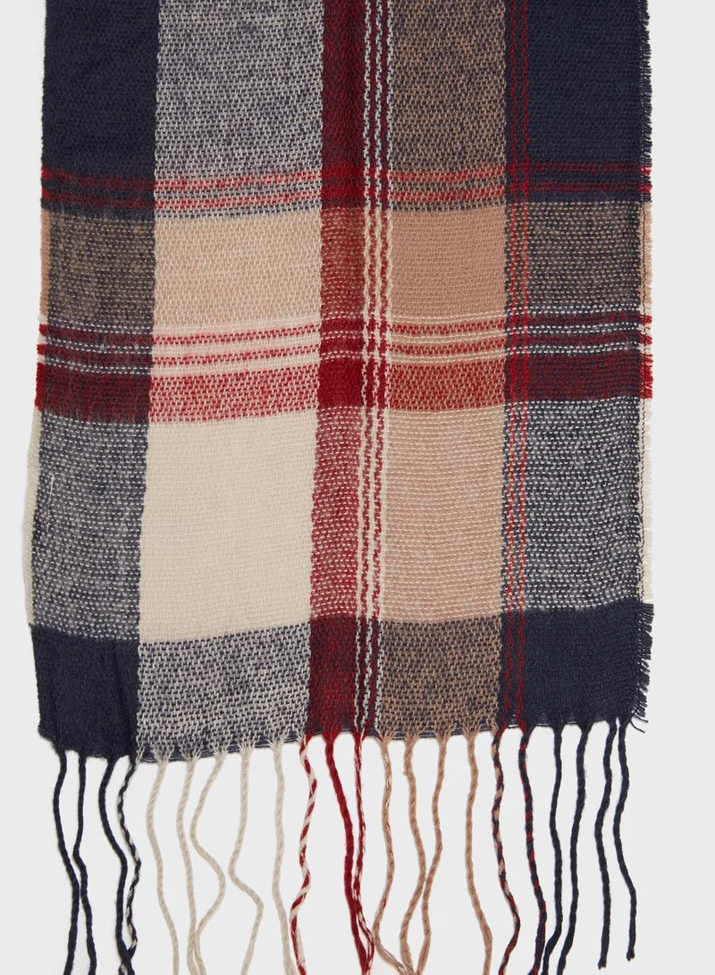 NEW LOOK Red Camel Check Scarf