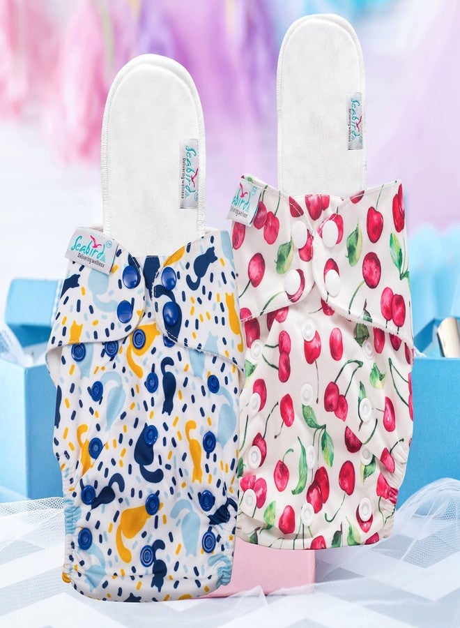 Seabird Premium Cloth Reusable Diaper Pant For Babies With Diaper Insert/Pad 3-17 KG Comfort Adjustable Diapers Combo Pack Of 2 - Image 1