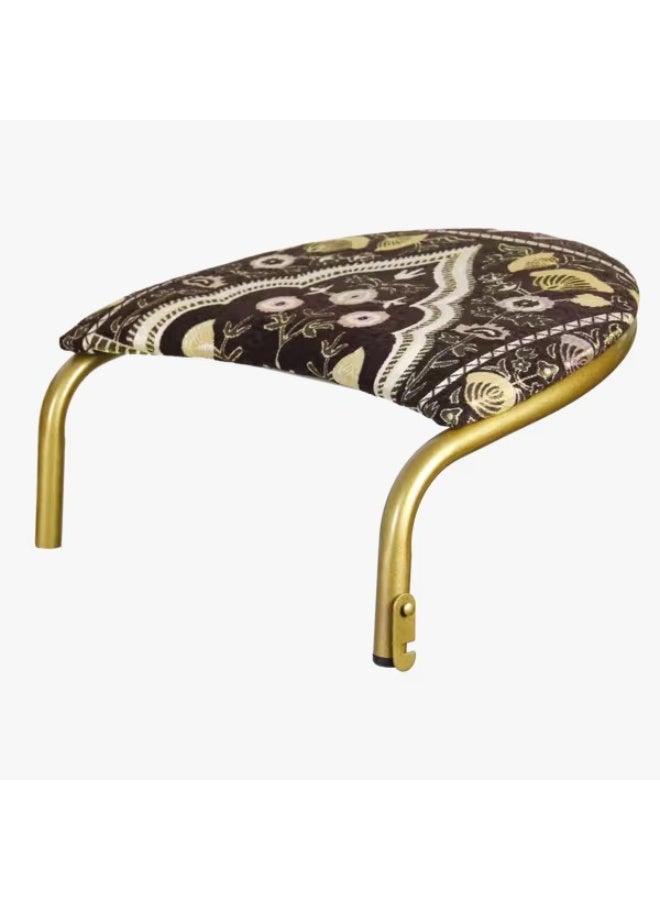 ريكسا كرسي صلاة إسلامي مخملي مريح مبطن بمسند للذراعين وجيب جانبي، كرسي صلاة قابل للطي للسجود، بني اللون - Image 3