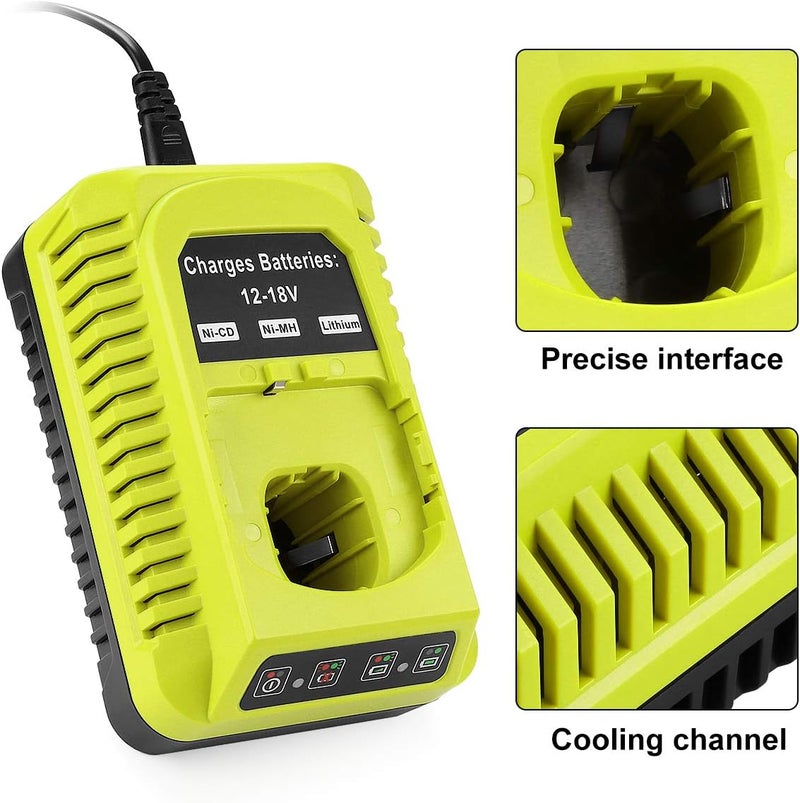 energup 18V P117 Replacement Ryobi Charger for Li-ion Ni-cad Ni-Mh Battery, for 18V MAX One Plus Battery P100 P102 P103 P105 P107 P108 1400670 for Ryobi Charger - Image 2