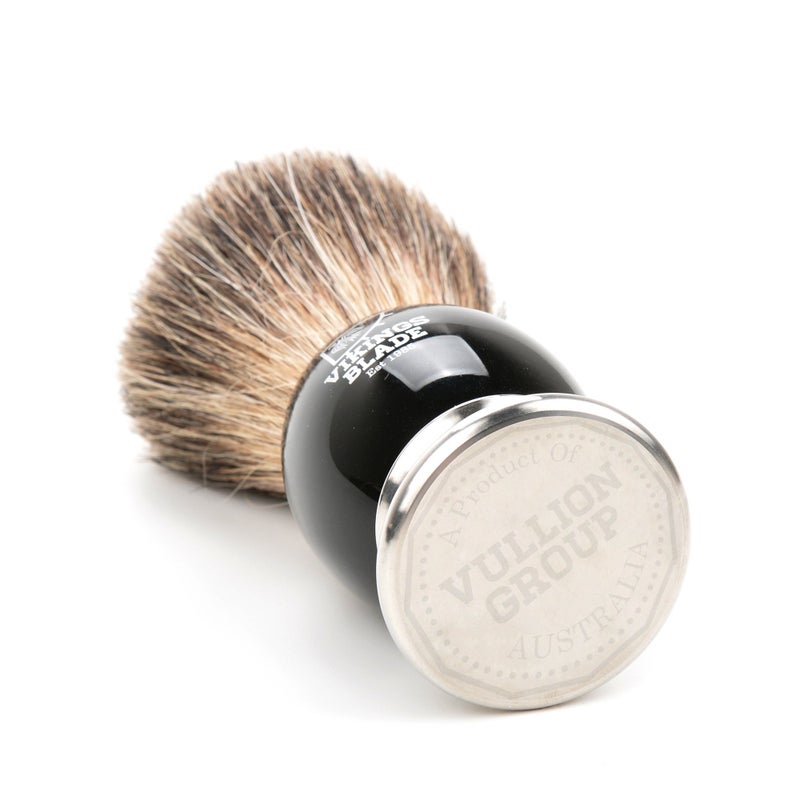 Vikings Blade Luxury Shaving Brush for Men by VIKINGS BLADE, Ultra Heavy Acrylic & 316L Steel Handle, Super Strong Knot Backbone, Minimal Shedding, Fast Lather, Extremely Smooth & Plush on Skin (Dark Stallion) - Image 2