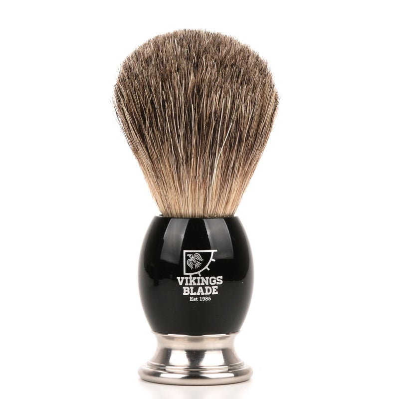 Vikings Blade Luxury Shaving Brush for Men by VIKINGS BLADE, Ultra Heavy Acrylic & 316L Steel Handle, Super Strong Knot Backbone, Minimal Shedding, Fast Lather, Extremely Smooth & Plush on Skin (Dark Stallion) - Image 5