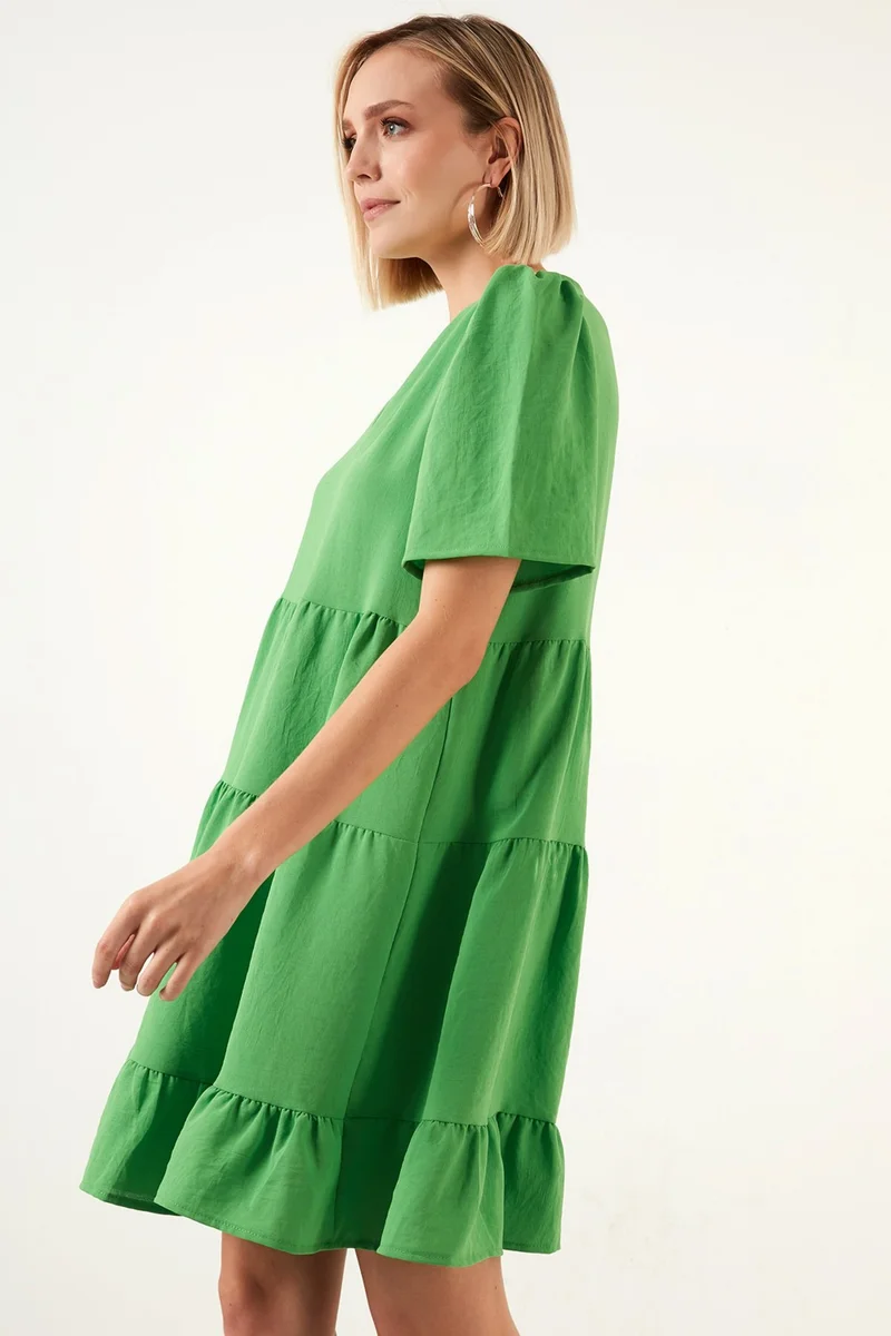 Lela V-Neck Wide Cut Short Sleeve Mini Dress Women's Dress 6053632